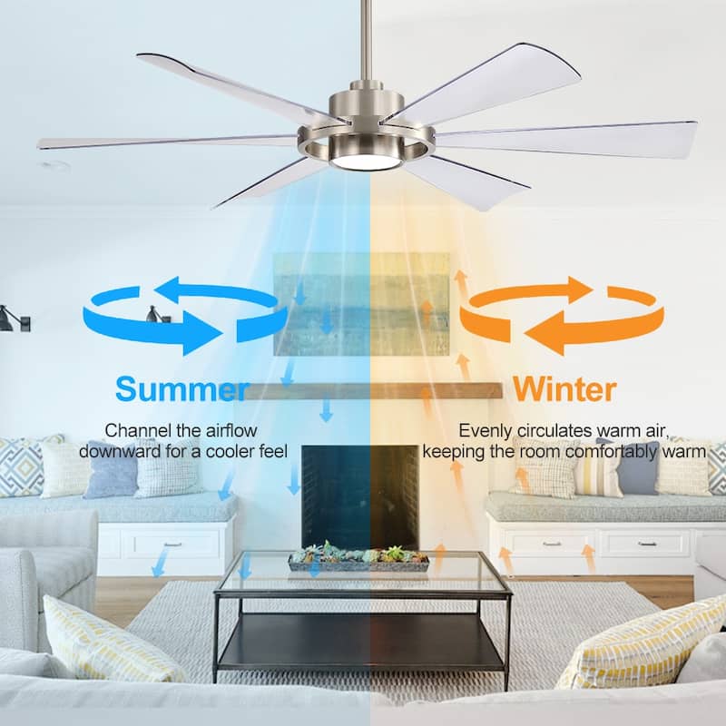 60 in. 6-Plywood Blades Indoor LED Ceiling Fan with Remote