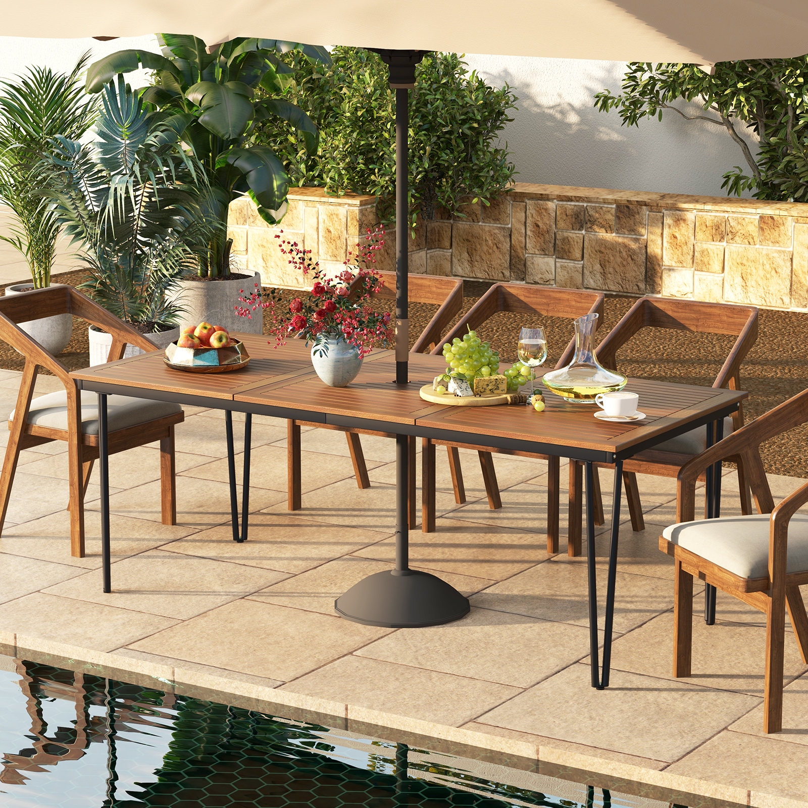 8 person patio best sale table and chairs