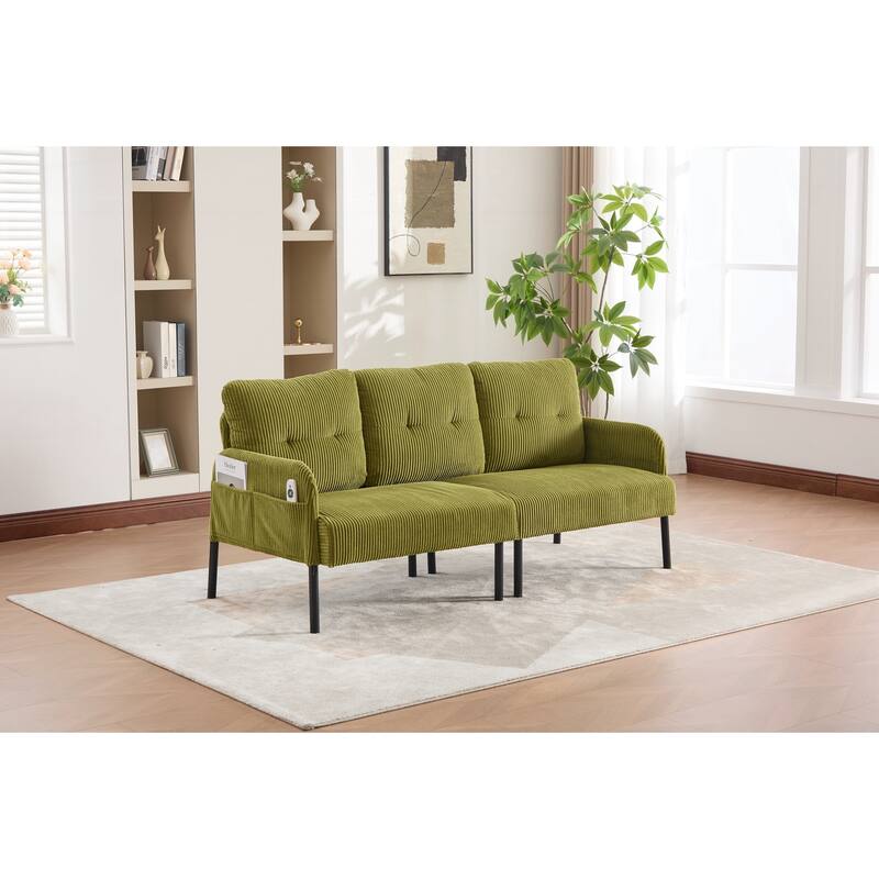 Oversized Loveseat, Modern & Plush Double-seater Sofa, Corduroy Upholstered Couch
