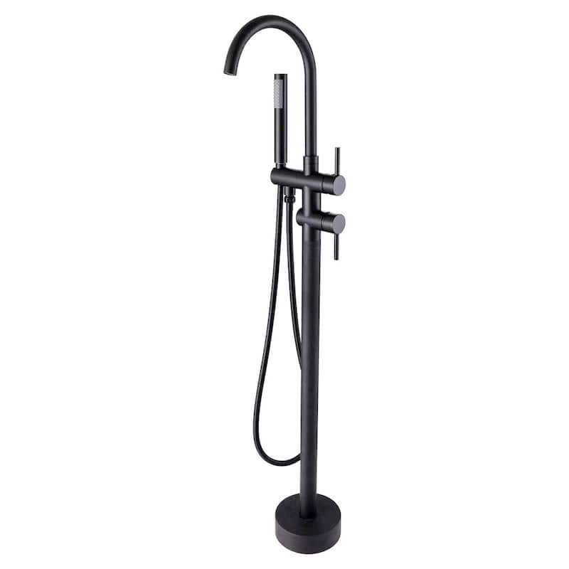 Double Handle Floor Mounted Freestanding Tub Filler Trim