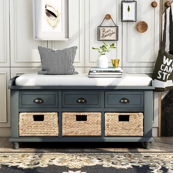 Storage bench store with baskets