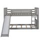 preview thumbnail 7 of 25, Built-in Design Twin over Twin Bunk Bed with Slide and Ladder,House Shape Design