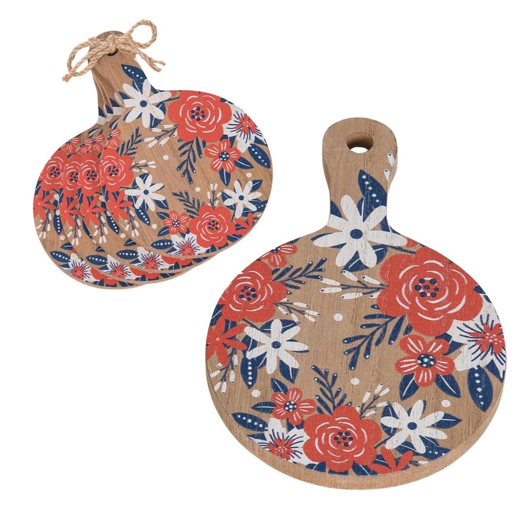 Transpac Wood Mini Appetizer Board Set of 4 Home Decorations Spring