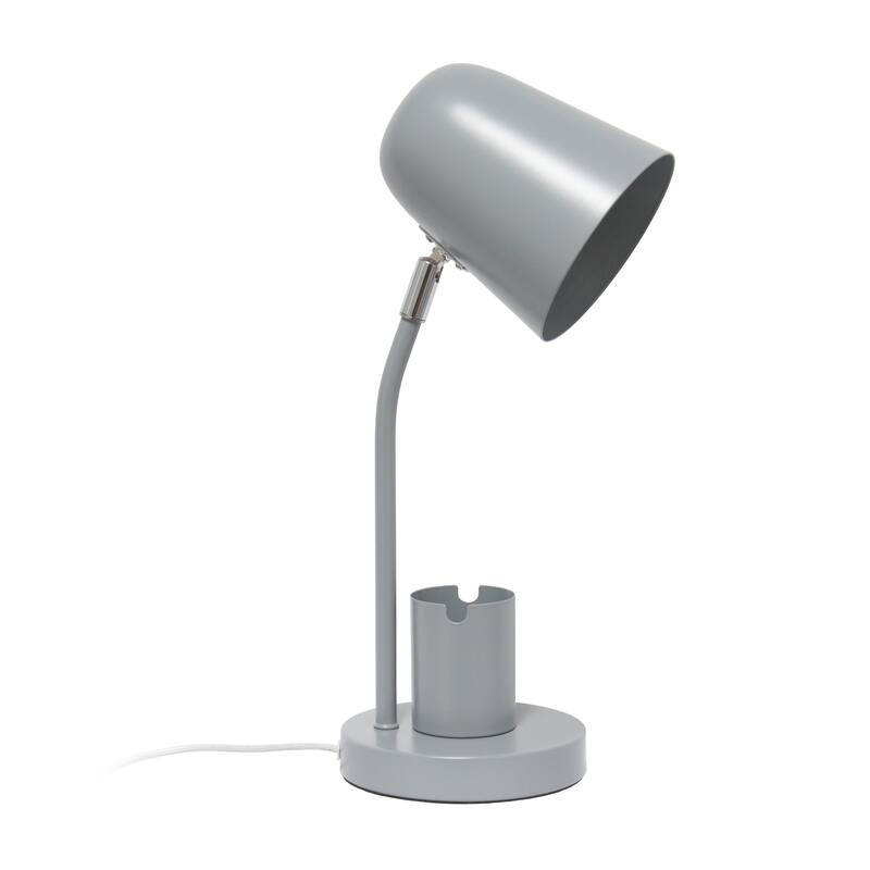 Desk Lamp with Adjustable Shade and Pen Holder - 15.75" - Gray