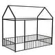 preview thumbnail 4 of 27, Twin Size Metal House Bed Frame with Fence and Roof for Kids, Teens, Girls, Boys