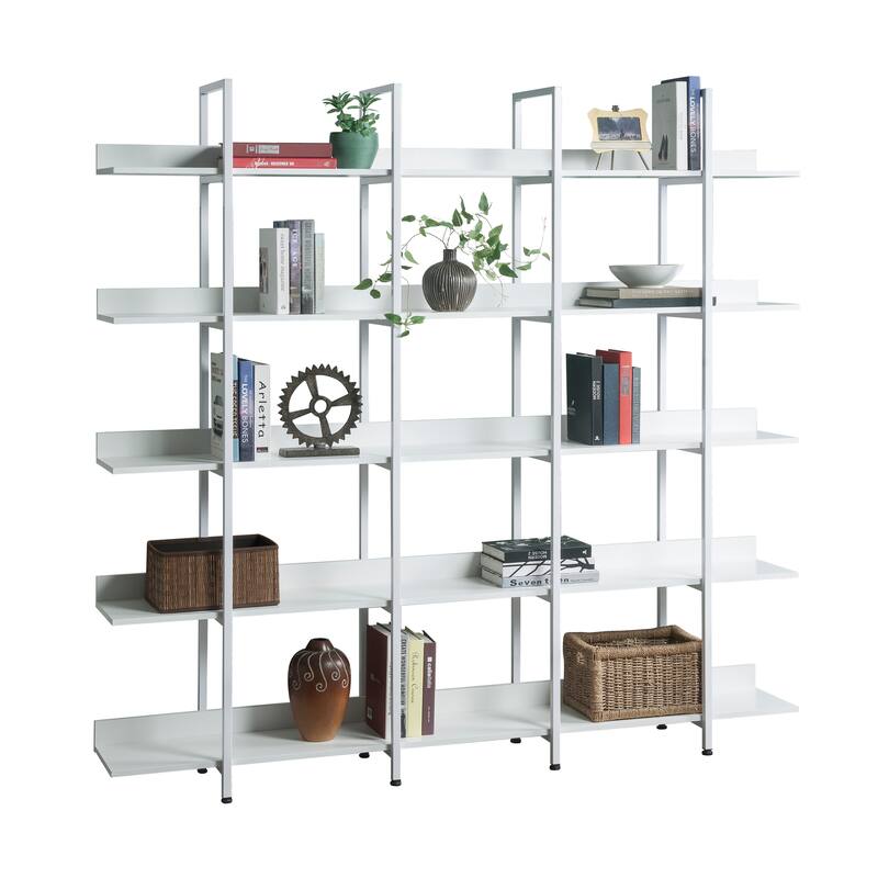 GDFStudio - Ethan Walker Five-Tier Industrial Open Bookcase Designed for Home Office and Living Spaces