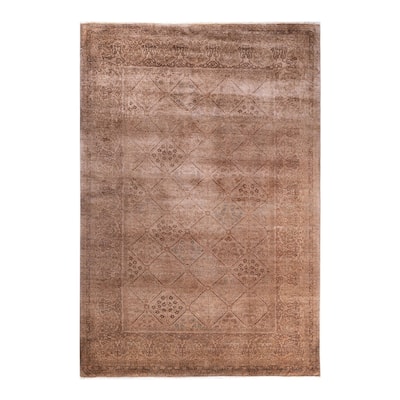 Fine Vibrance One-of-a-Kind Hand-Knotted Area Rug - Beige, 5' 3" x 7' 8" - 5' 3" x 7' 8"