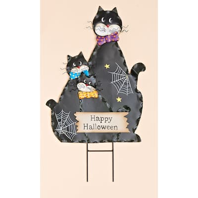 30" Metal Halloween Figure Garden Stake, Cat