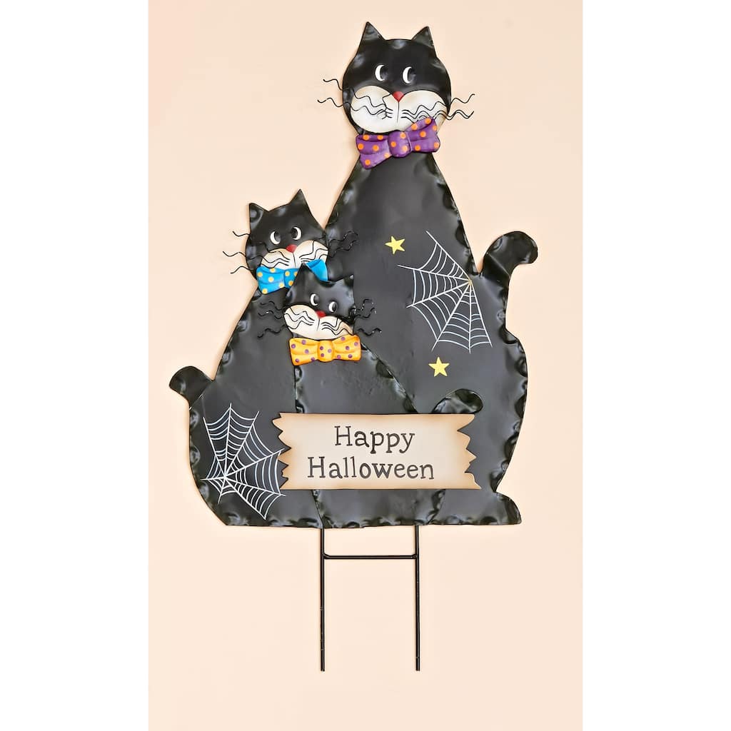 30" Metal Halloween Figure Garden Stake, Cat