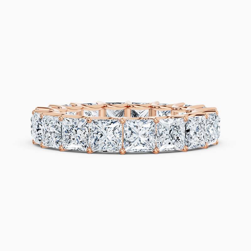 Auriya 14k Gold Princess Lab Grown Diamond Eternity Band 2.60 - 11.25 ct. tw. (F-G, VS) - 7.20 ct. wt. - 8.5 - Rose