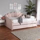 preview thumbnail 2 of 12, Timila Modern and Contemporary Light Pink Velvet Fabric Upholstered Queen Size Daybed with Trundle