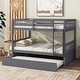 preview thumbnail 25 of 31, Full Over Full Rubber Wood Bunk Bed with Trundle