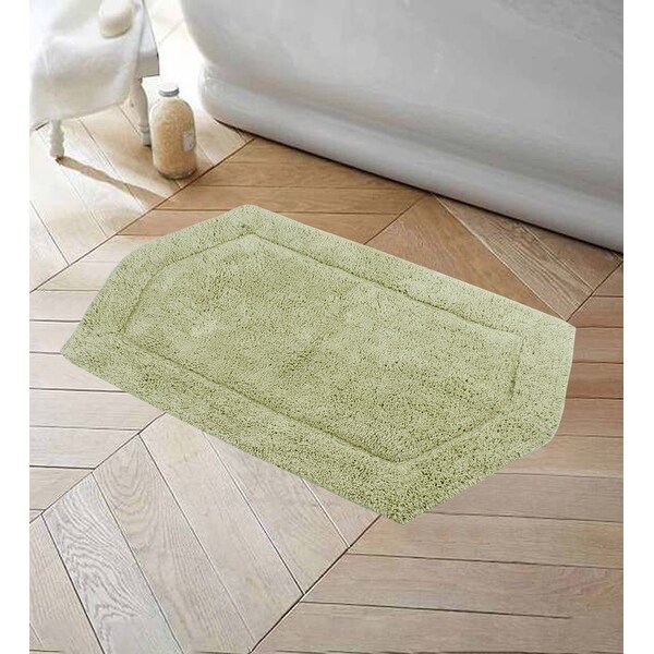 Carnation Home Shaggy Cotton Chenille Bath Room Mat Size  21"x34" beige Linen 