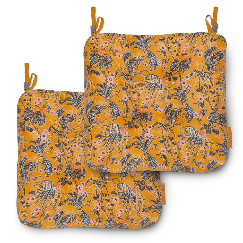 Vera Bradley by Classic Accessories Water-Resistant Patio Chair Cushions, 2 Pack, 19 Inch