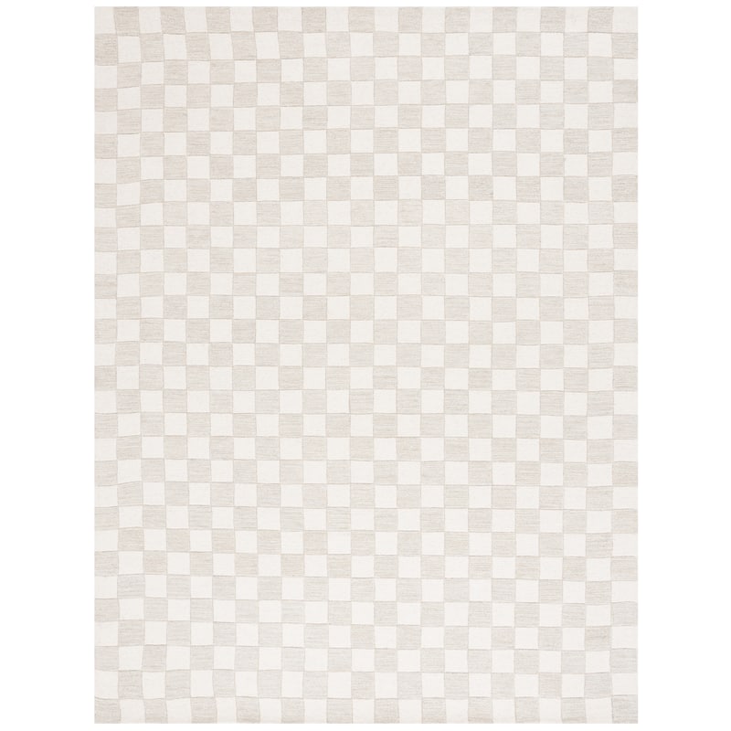 SAFAVIEH Handmade Martha Stewart Collection Berthild Checkered Wool Rug - 8' x 10' - Beige/Ivory - Rectangle