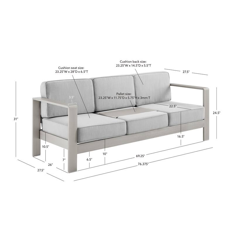 Linon Nordwind Aluminum Outdoor 5-Piece Patio Set