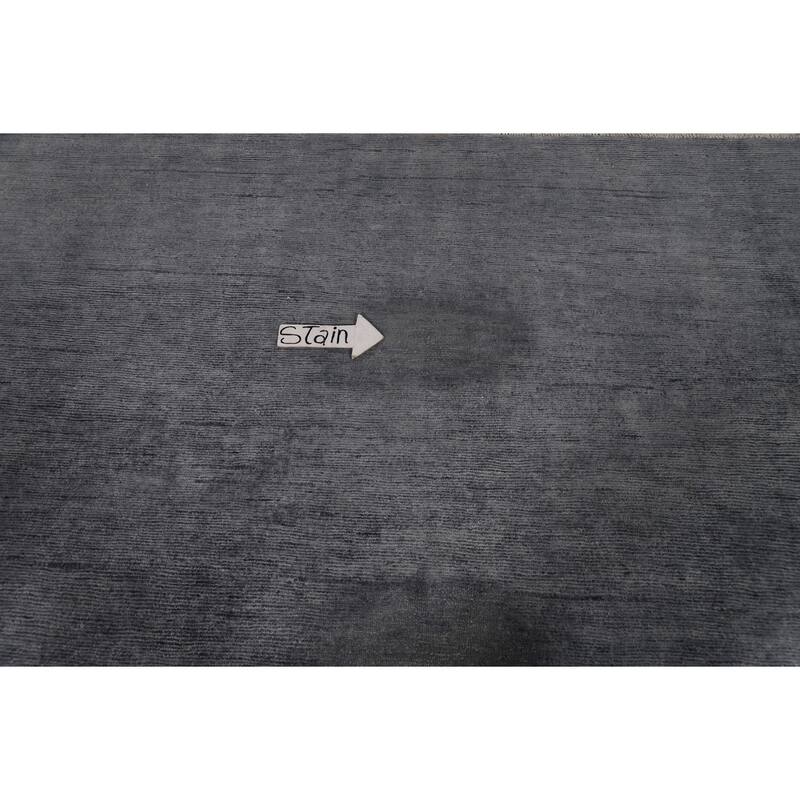Blue Gabbeh Modern Area Rug Handmade Wool Carpet - 7'11"x 9'10"