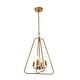 preview thumbnail 13 of 28, LALUZ Modern 4-Light Black Gold Chandelier Lantern Pendant for Kitchen Island Dining Room