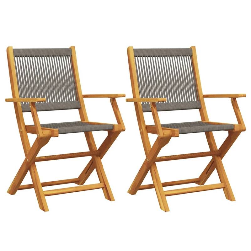 vidaXL Folding Patio Chairs Outdoor Garden Seating Furniture Solid Wood Acacia - 22.4 x 21.3 x 35.8