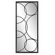 preview thumbnail 3 of 8, Allan Andrews Rectangular Metal Framed Black Wall Mirror with Circular Overlays - 47"H x 21"W