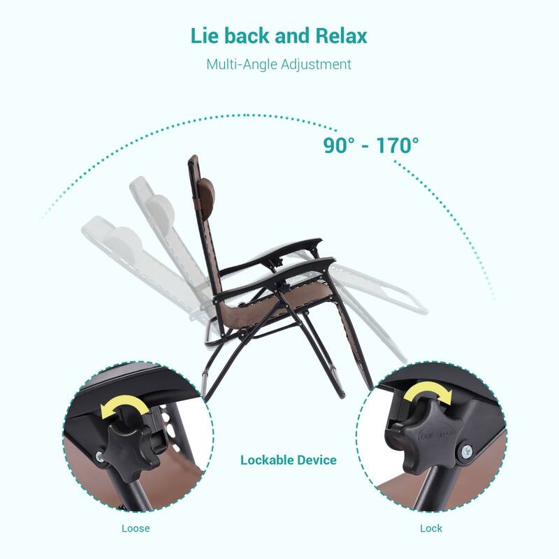 Bonosuki Patio Zero Gravity Chair Foldable Recliner Lounge Chair
