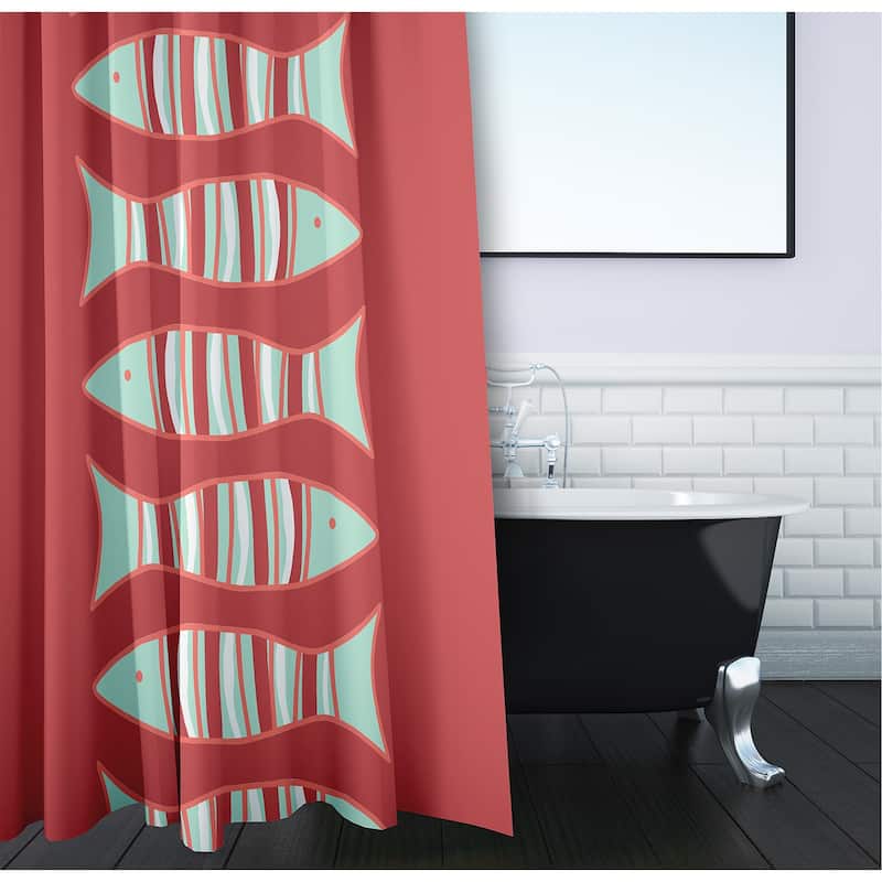 Something's Fishy Animal Print Print Print Shower Curtain