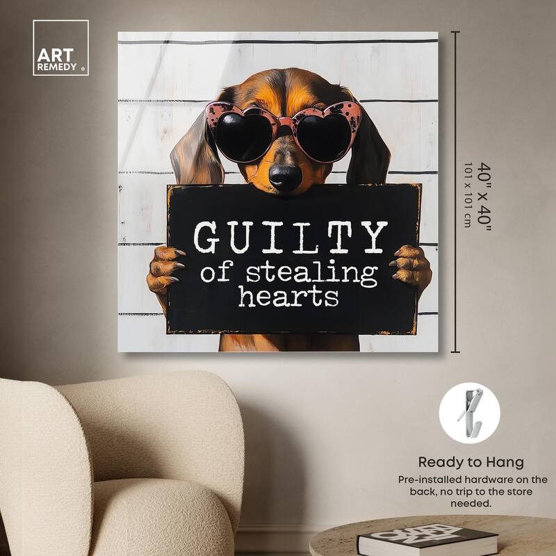 Guilty of Stealing Hearts Acrylic by Art Remedy, Ready to Hang