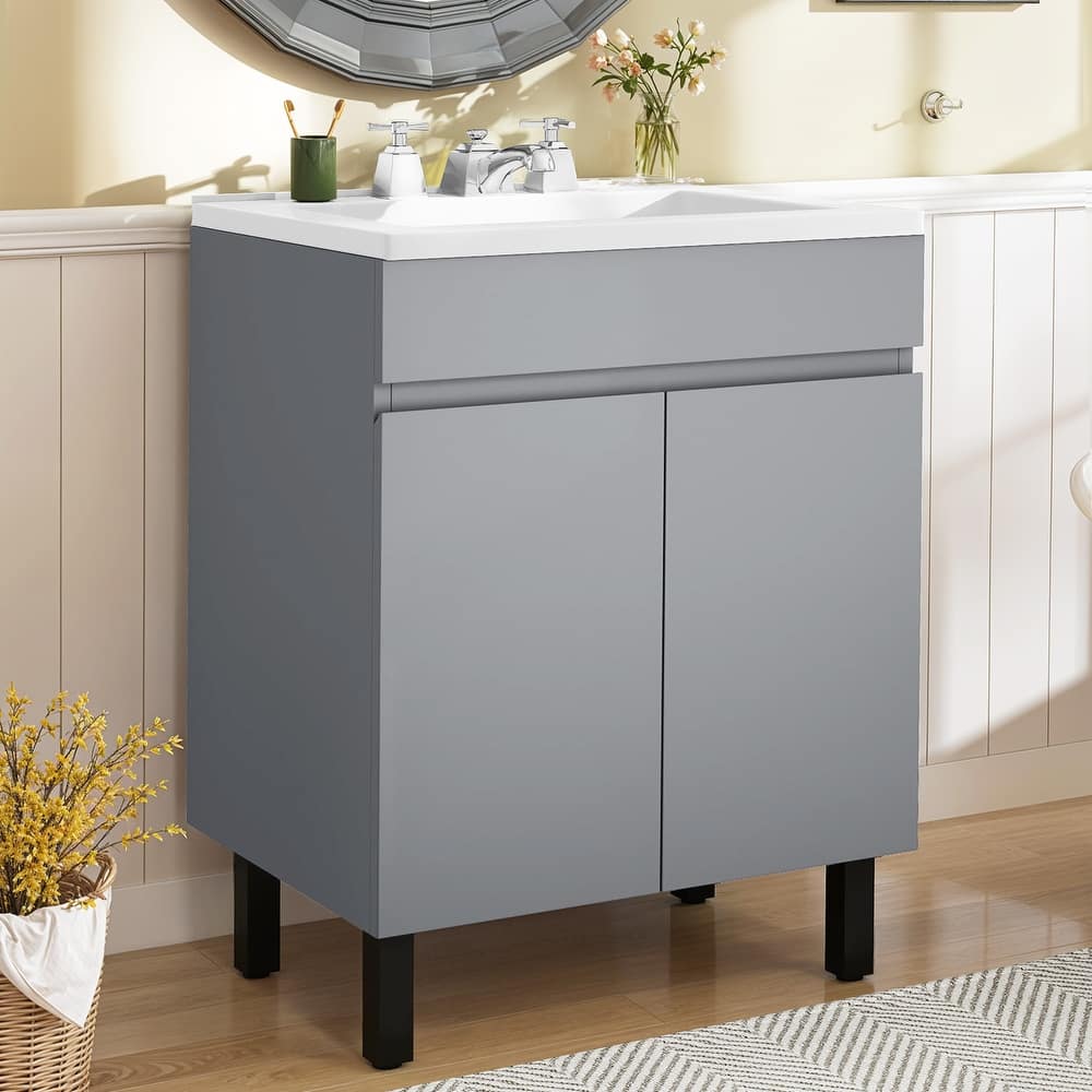 Moasis 25'' Free-Standing Bathroom Vanity with SMC Top and Cabinets