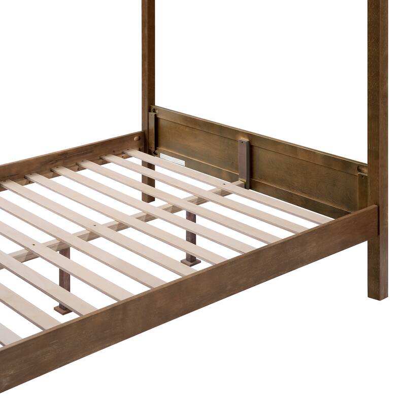 Christopher Knight Home- Marlowe Solid Wood 4 post Canopy Bed with Headboard