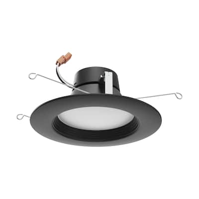 9 Watt LED Downlight Retrofit 5 Inch - 6 Inch CCT Selectable 120 volts Dimmable Black Finish