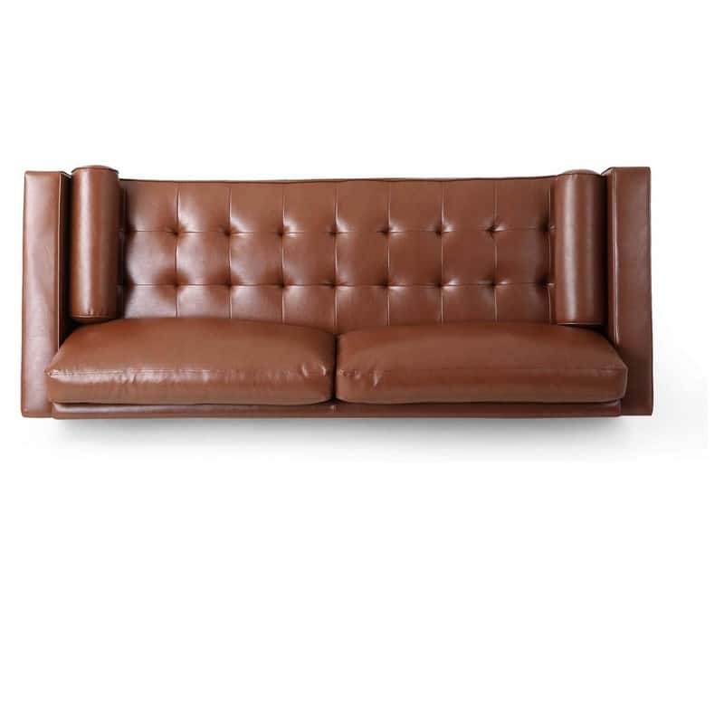 82" Three-Seat PU Leather Upholstered Sofa