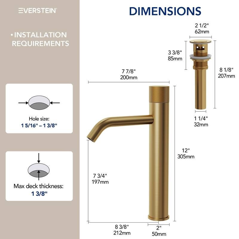 Modern Single Hole Bathroom Faucet,Deck Mount Sink Faucet