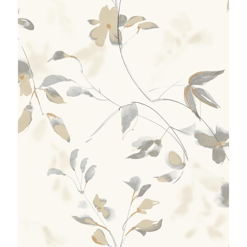 Candice Olson Soft Neutral Linden Flower Peel and Stick Wallpaper