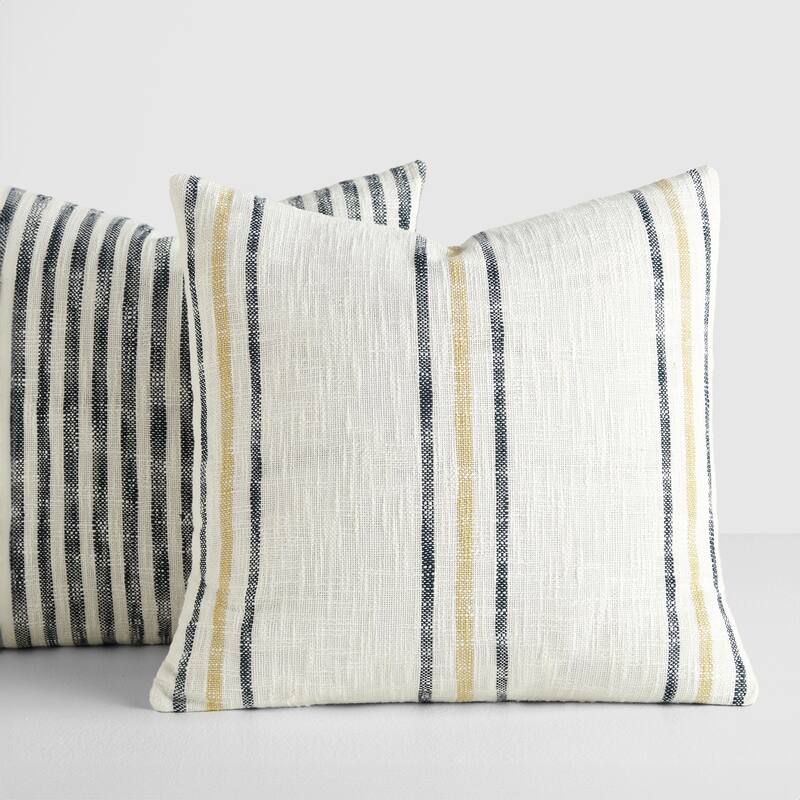 2-Pack Yarn-Dyed Patterns Decor Throw Pillows in Yarn-Dyed Bengal Stripe / Yarn-Dyed Framed Stripe