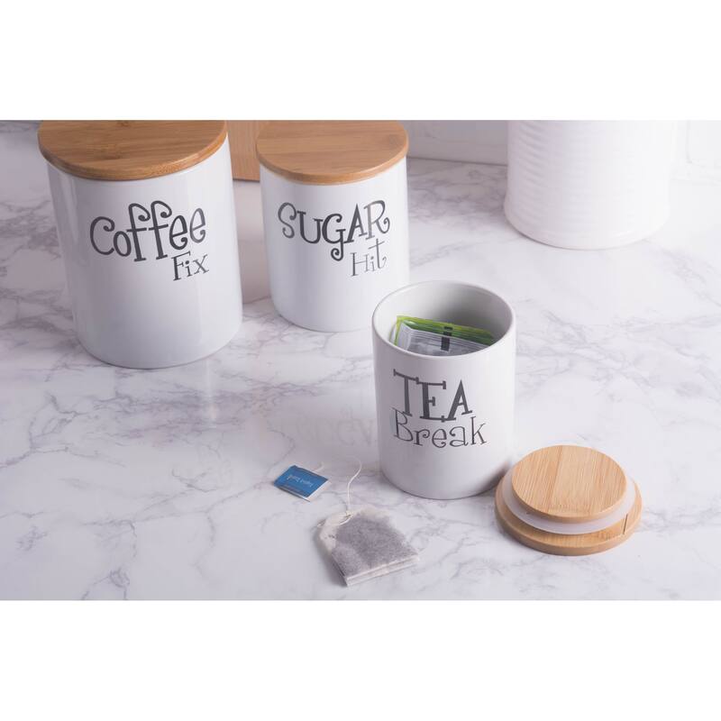 DII Coffee/Sugar/Tea Ceramic Canister (Set of 3)