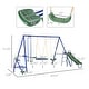 preview thumbnail 1 of 5, Swing Set 5 in 1 Heavy-Duty A-Frame Stand Outdoor Playset Blue
