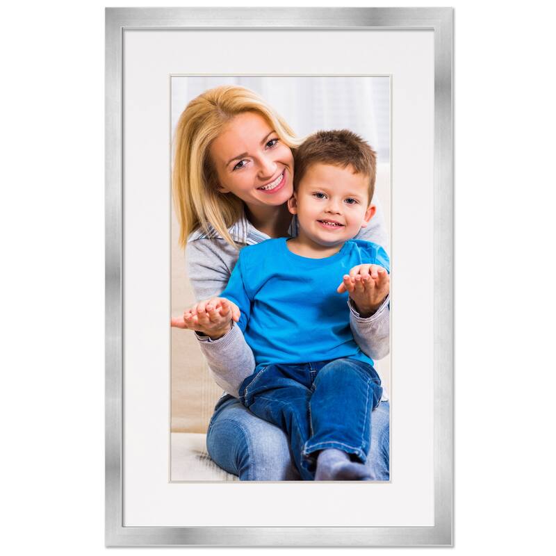 27x40 Frame with Mat Silver 30x43 Frame Wood Made to Display Print or