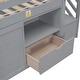 preview thumbnail 3 of 11, Modern & Clean Design Twin Size Kid Low Loft Bed With Shelves, Ladder and Drawers, Superior Quality, Maximized Space, Grey