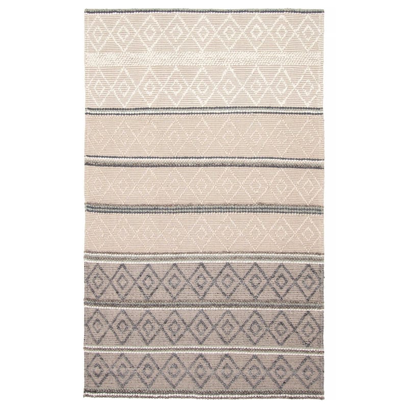 ECARPETGALLERY Braid weave Sienna Grey Wool Rug - 4'11 x 8'2 - Grey - 4'11 x 8'2