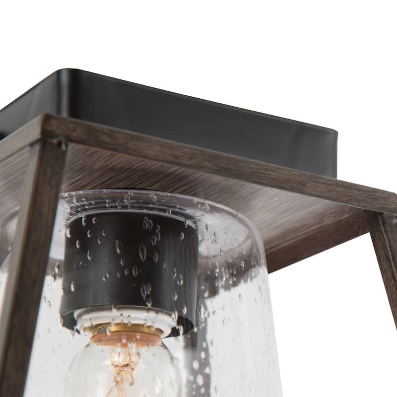 Modern Farmhouse 1-Light Glass Flush Mount Ceiling Light - L 8"x W 8"x H 11.5"