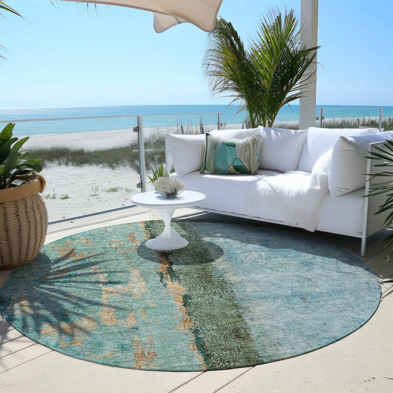 Machine Washable Indoor/ Outdoor Chantille Modern Contemporary Rug