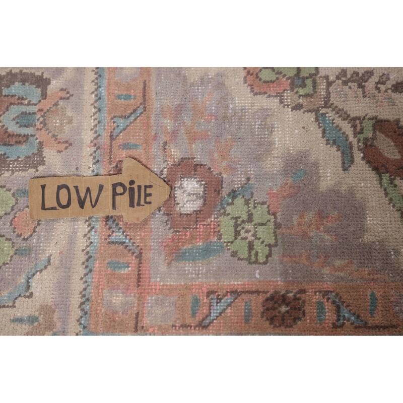 Vintage Tabriz Persian Vintage Area Rug Handmade Brown Wool Carpet - 6'8"x 10'0"