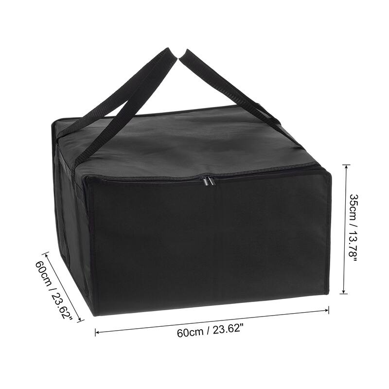 Insulated Pizza Bag, 1Pcs Non-woven Fabrics Grocery Bag, Food Carrier - Black - 24x24x14"