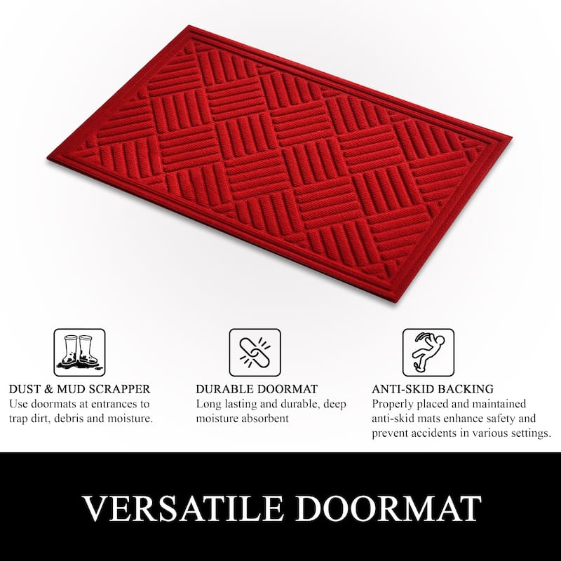 A1HC New All Weather Superior Dirt and Moisture Absorbing Polypropylene Door Mat with Non-Slip Backing for Inside Outside Use
