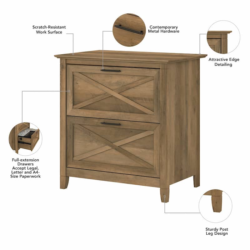 Key West 54W Computer Desk with Cabinet and Bookcase by Bush Furniture