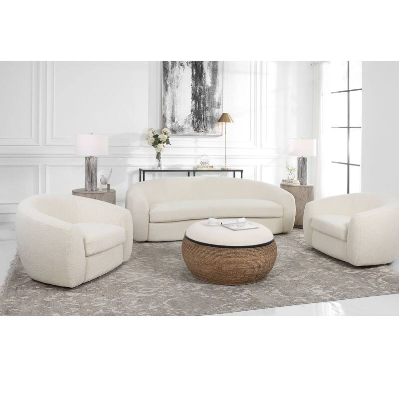 Curved Silhouette Swivel Chair - 43" - White