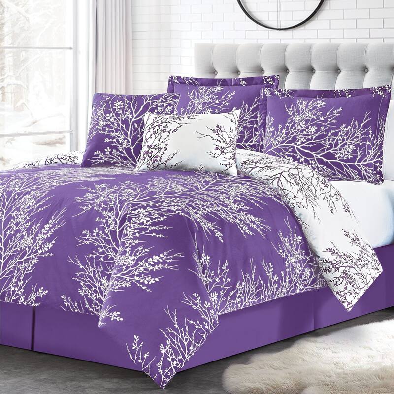 Elegant 6-Piece Reversible Foliage Comforter Set