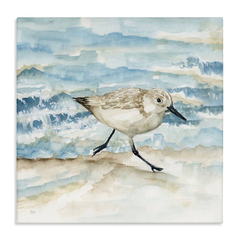 Stupell Sandpiper Striding Shore Canvas Wall Art Design By Nan - 30 x 30