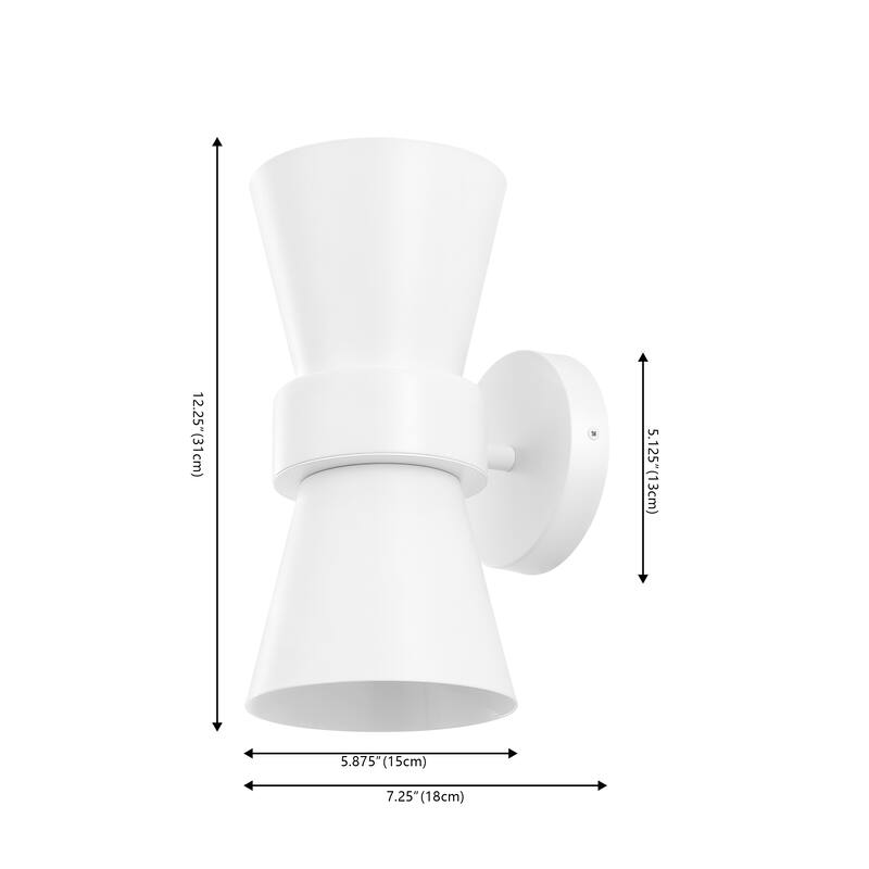 SAFAVIEH Lighting Shadia 2-Light 7-inch Wall Sconce with Bulbs (Set of 2) - 7.3 In. W x 6 In. D x 12.3 In. H - 7Wx6Dx12H