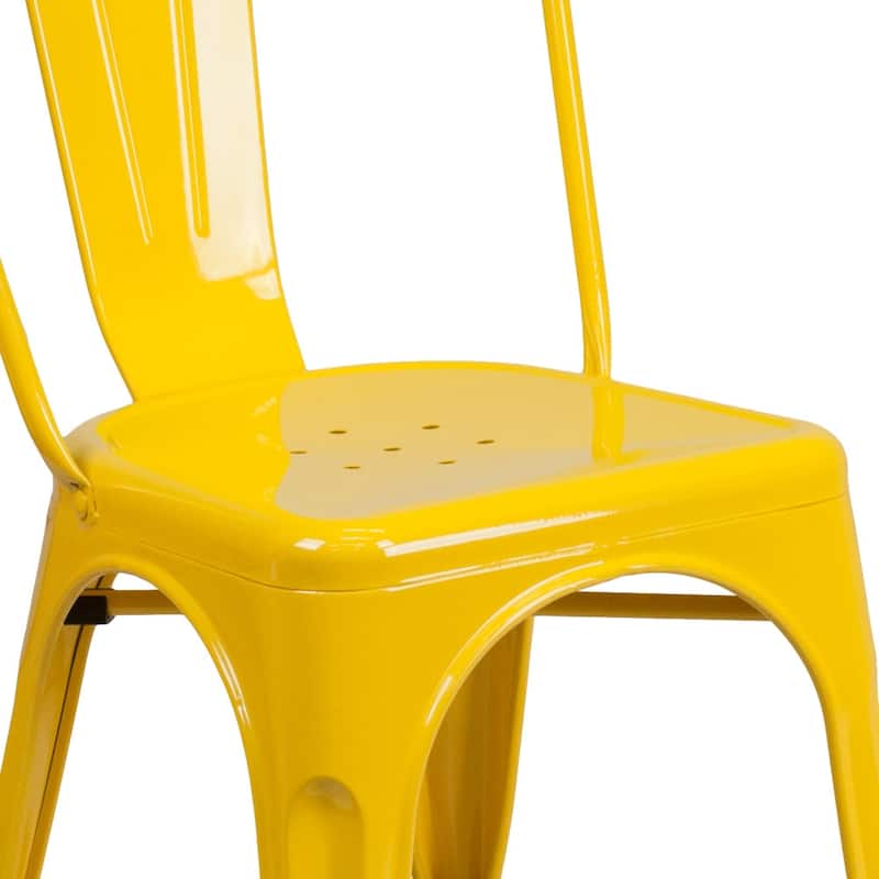 Metal Indoor/ Outdoor Stackable Bistro Chair (Set of 4)